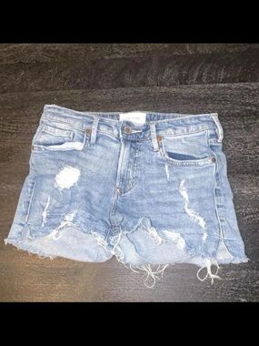 Dear John Light Blue Distressed Denim Shorts